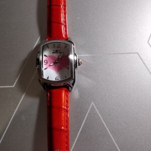 Invicta Red Leather Strap Watch